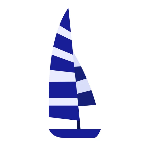 Barca a vela illustrazione piatta su bianco — Vettoriale Stock