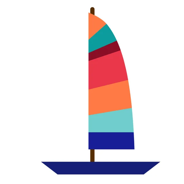 风帆小船平的例证在白色 — 图库矢量图片