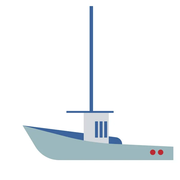 Ilustración plana barco en blanco — Archivo Imágenes Vectoriales