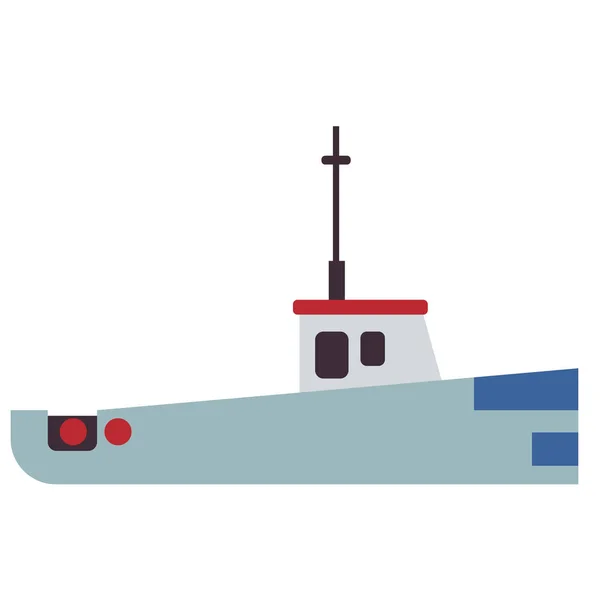 Barco plana ilustração no branco —  Vetores de Stock
