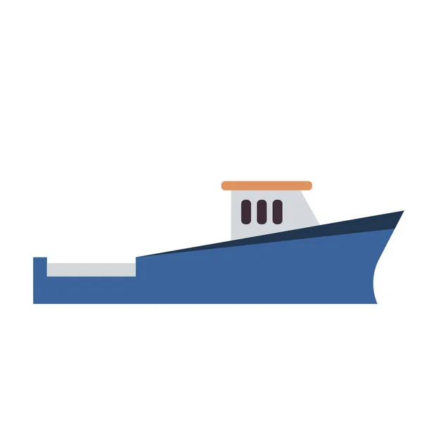 Лодка плоская иллюстрация на белом — стоковый вектор