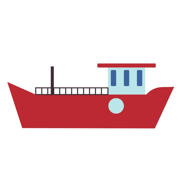 Boat flat illustration on white — Stock Vector