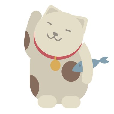 Beyaz kedi düz şekilde sallayarak