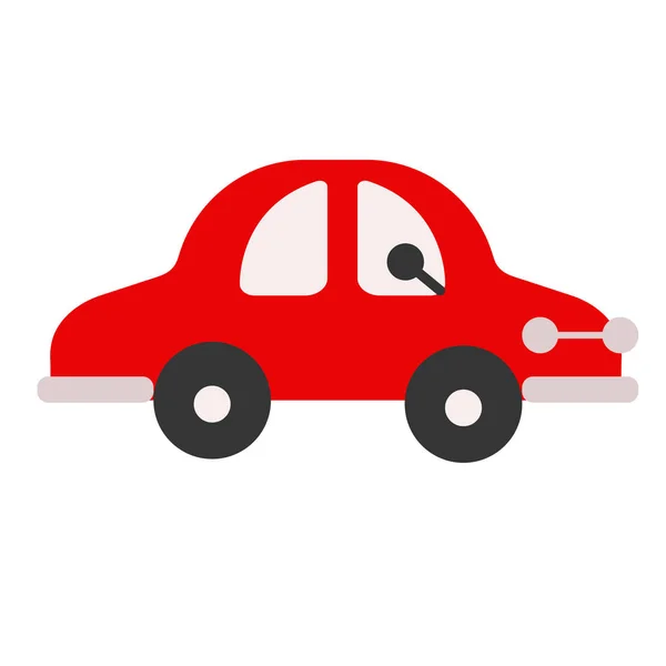 Illustrazione piatta auto rossa su bianco — Vettoriale Stock