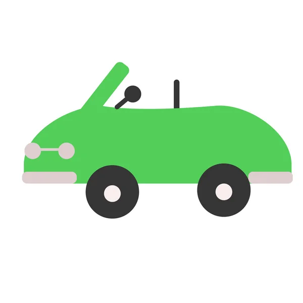 Carro verde ilustração plana em branco —  Vetores de Stock