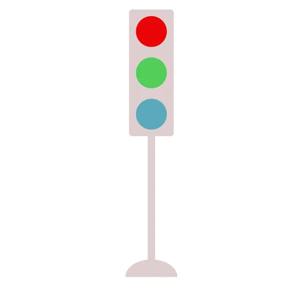 Traffic lights flat illustration on white — Stock Vector