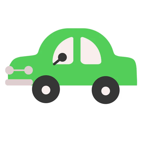Green car flat illustration on white — Stock Vector