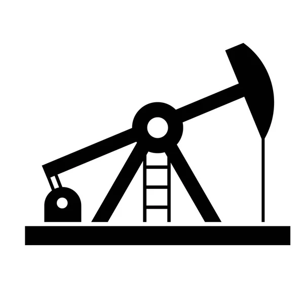 Oil derrick flache Illustration auf weiß — Stockvektor