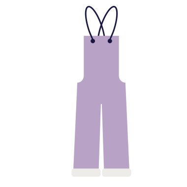 Beyaz üzerine tulum düz illüstrasyon