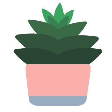 Houseplant düz resimde beyaz