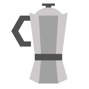 Kahve makinesi düz resimde beyaz