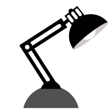 Masa lambası düz resimde beyaz