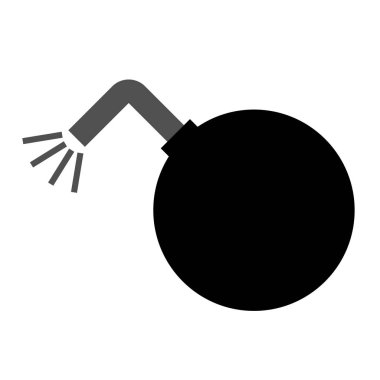 Bomba düz resimde beyaz