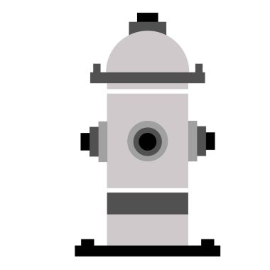 Yangın hidrant düz resimde beyaz