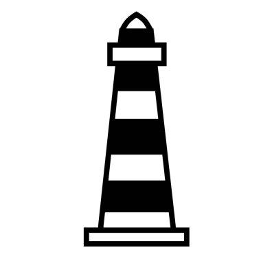 Deniz feneri düz resimde beyaz