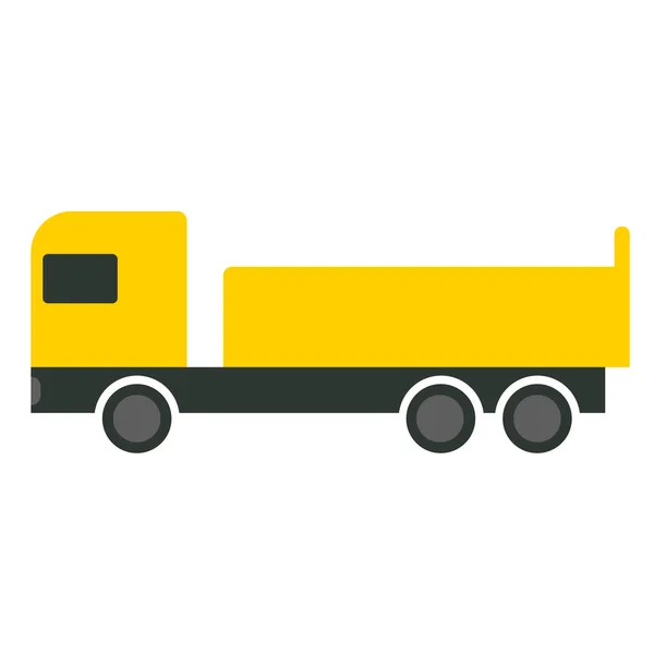 Желтый грузовик плоская иллюстрация на белом — стоковый вектор