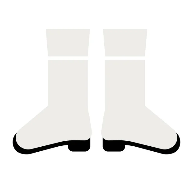 Botas blancas ilustración plana sobre blanco — Vector de stock