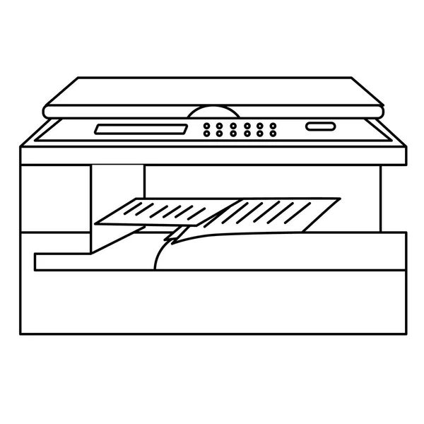 Imprimante multifonctionnelle illustration plate sur blanc — Image vectorielle