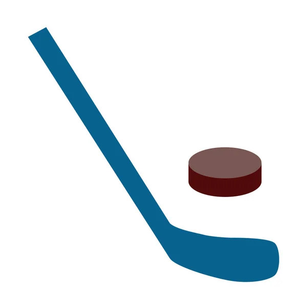 Bandy en hockey puck vlakke afbeelding op wit — Stockvector