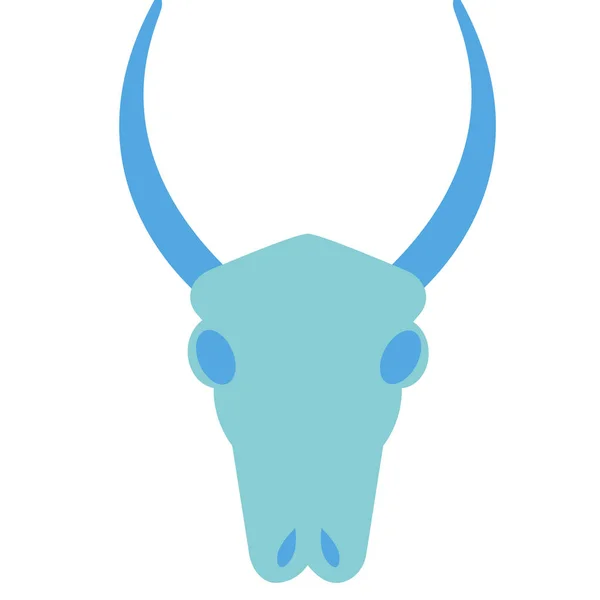 Плоска ілюстрація черепа бика на білому — стоковий вектор