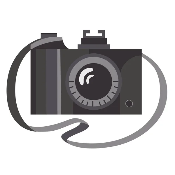Imagen plana de la cámara fotográfica en blanco — Archivo Imágenes Vectoriales
