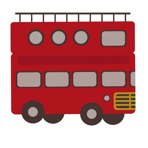 Toeristische bus vlakke afbeelding op wit — Stockvector