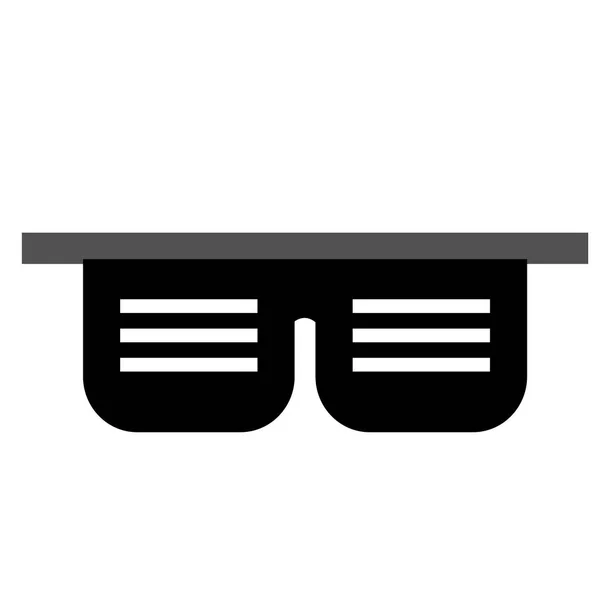 Ilustración plana de gafas a rayas en blanco — Vector de stock