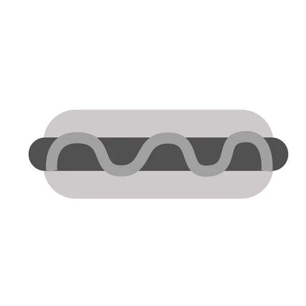 Hot dog vlakke afbeelding op wit — Stockvector