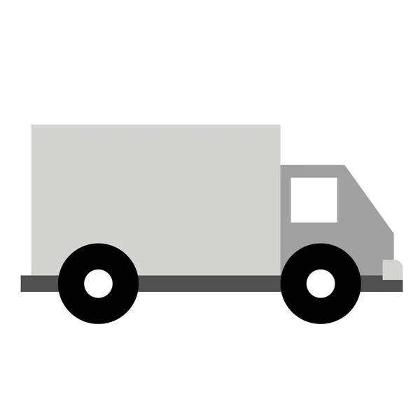 Camion illustration plate sur blanc — Image vectorielle