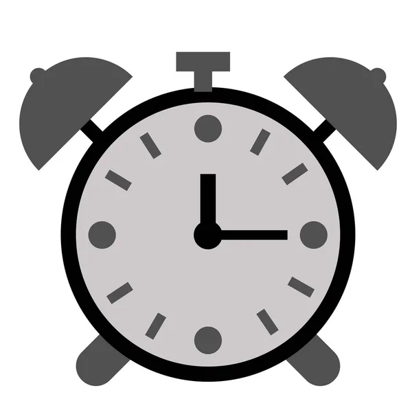 Reloj despertador ilustración plana en blanco — Vector de stock