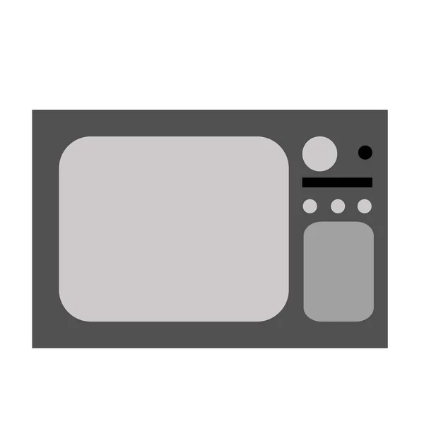 Старый телевизор с плоским рисунком на белом — стоковый вектор