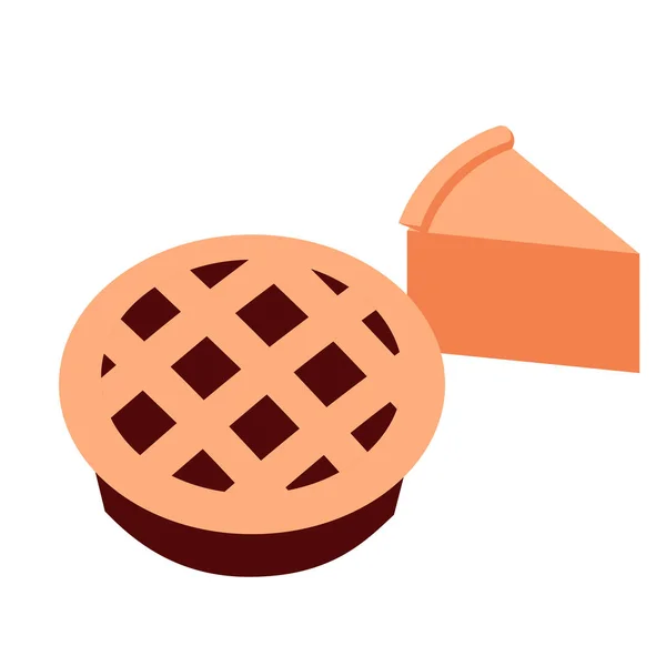 Ilustrasi datar Pie pada warna putih - Stok Vektor