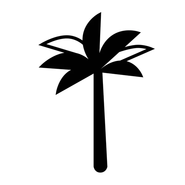 Palmera ilustración plana en blanco — Vector de stock