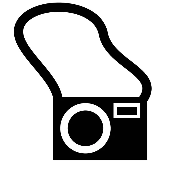 Imagen plana de la cámara fotográfica en blanco — Archivo Imágenes Vectoriales