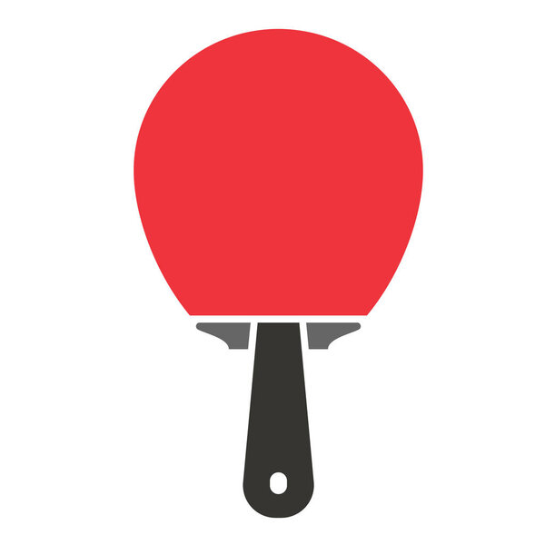 Table tennis racket flat illustration on white