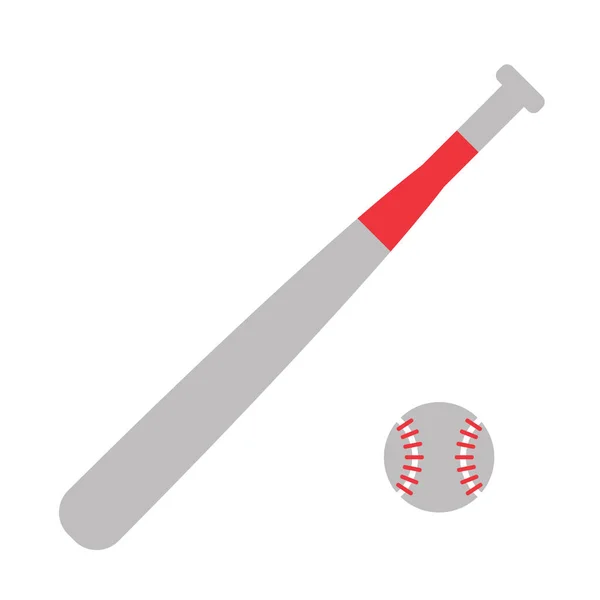Baseball illustrazione piatta su bianco — Vettoriale Stock