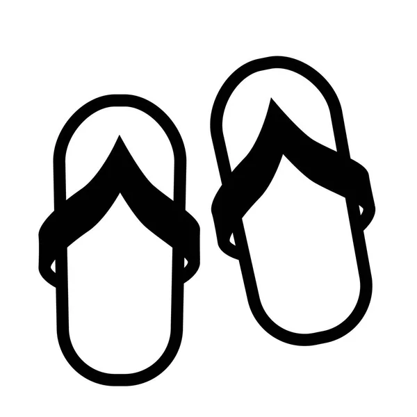 Flip flops lapos illusztráció, fehér — Stock Vector