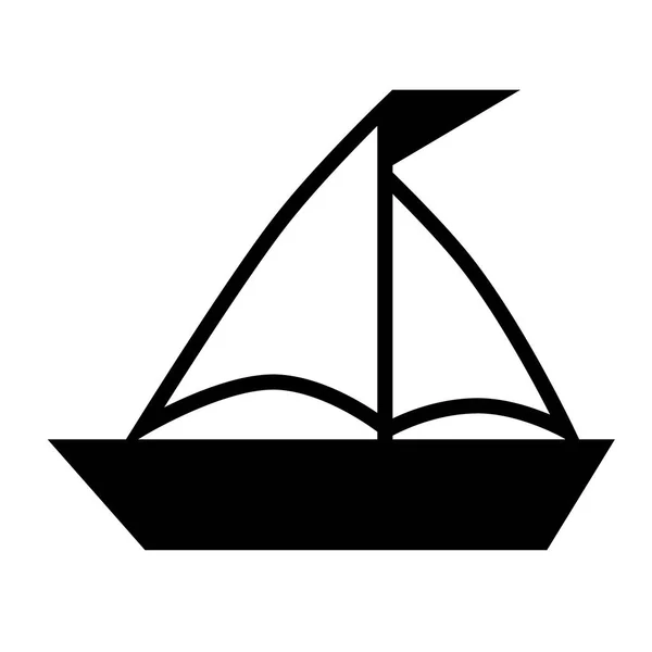 ホワイト ボート フラット イラスト — ストックベクタ