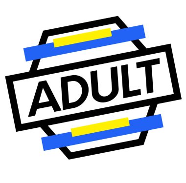 Beyaz üzerinde yetişkin damgası