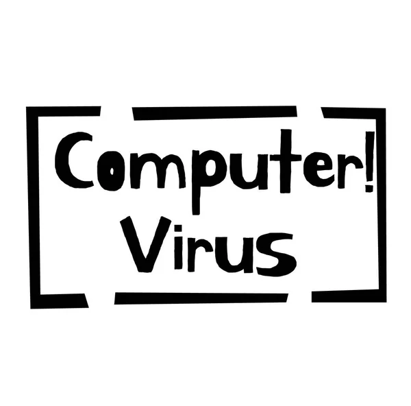 ホワイトのコンピュータウイルススタンプ — ストックベクタ