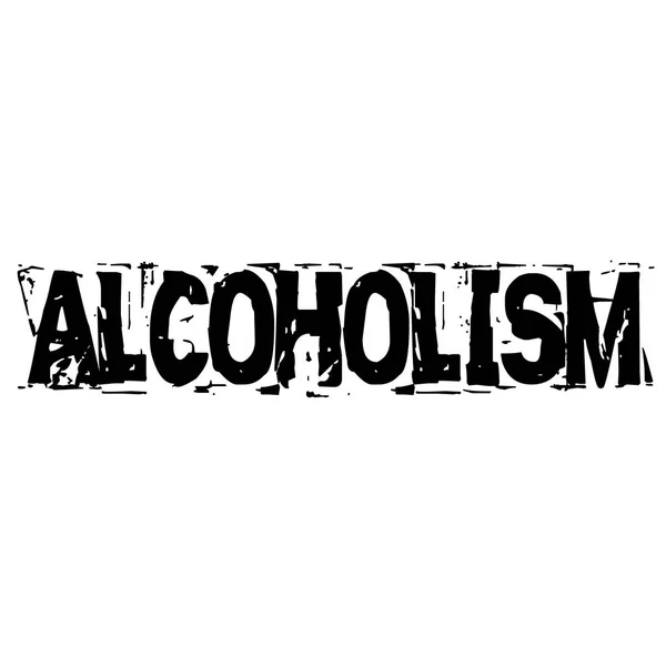 Alkoholizmus bélyegző fehér — Stock Vector