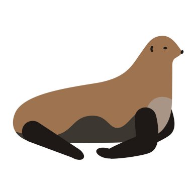 aslan beyaz deniz illüstrasyon kahverengi düz