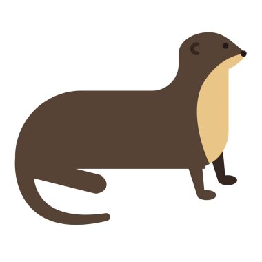 Beyaz Groundhog düz illüstrasyon