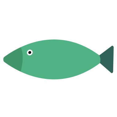 Beyaz yeşil balık düz illüstrasyon