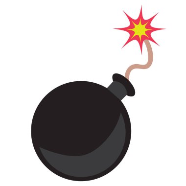 Bomba düz resimde beyaz