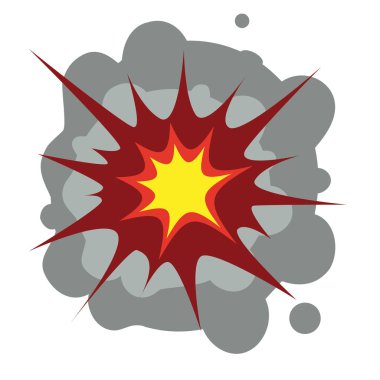 beyaz büyük patlama düz illüstrasyon