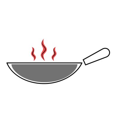 beyaz üzerinde düz illüstrasyon tava