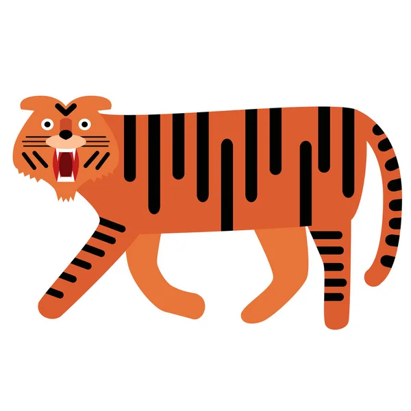 タイガー フラット ホワイトの図 — ストックベクタ
