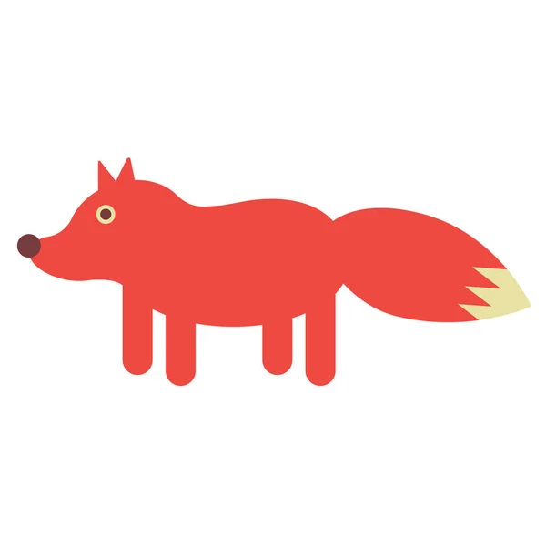 Raposa vermelha ilustração plana no branco — Vetor de Stock