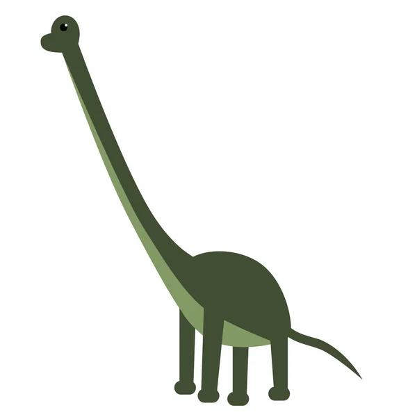 Brachiosaurus platt illustration på vit — Stock vektor